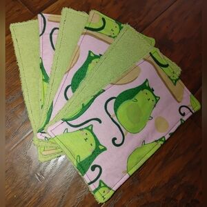 Avo-catto washable cloth napkins set of 6 Handmade